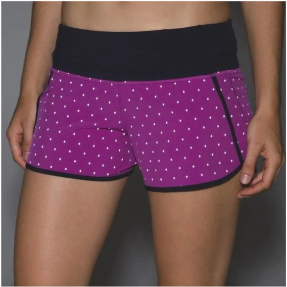 Lululemon Run Times Short‎ 4-way Stretch Nigh Ultra Violet Silver / Blue Size 4 - Picture 1 of 5